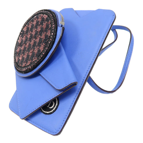 Christian Dior CD SHW Accessories Pouch Shoulder Bag Lambskin Leather Blue