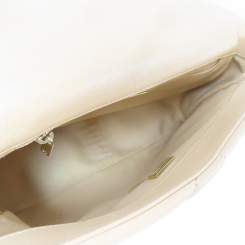 CHANEL Quilted CC GHW Chanel 19 Large 2way Chain Shoulder AS1161 Lambskin Beige