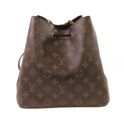 LOUIS VUITTON LV GHW NeoNoe MM Shoulder Bag M44020 Monogram Brown Black