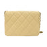 CHANEL Quilted CC GHW Coin Chain Flap Shoulder Bag Lambskin Leather Beige