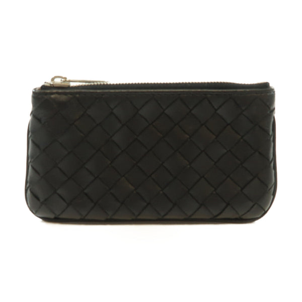 BOTTEGA VENETA BV SHW Coin Case Intrecciato Lambskin Leather Black