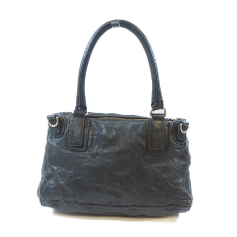 GIVENCHY GHW Pandora Large Bag 2 Way Shoulder Handbag Leather Black