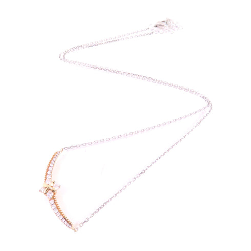 Jewelry SHW 0.282ct Diamond Necklace 18K White Gold 18K Rose Gold