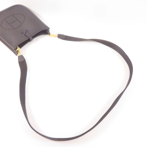 HERMES GHW Evelyne TPM Shoulder Bag Leather Black