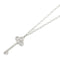 TIFFANY&CO Fleur De Lis Key Diamond Necklace PT950 Platinum 18K White Gold