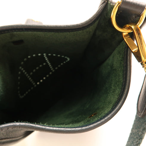 HERMES GHW Evelyne TPM Shoulder Bag Vert Cypres Navy Blue