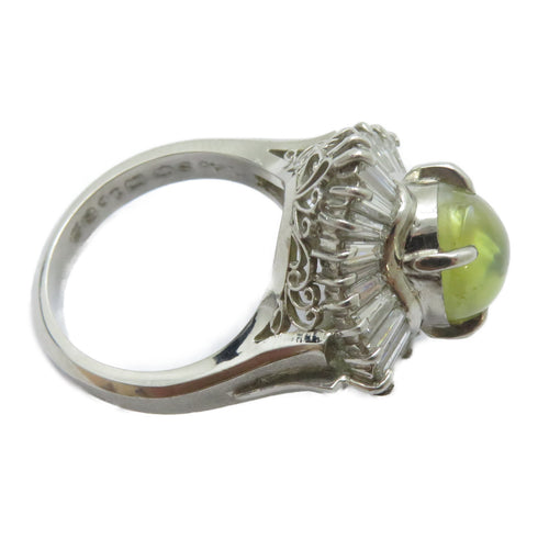 FINE JEWELRY 4.80ct Cat's Eye 1.86ct Diamond Ring PT900 Platinum US#6