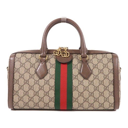 GUCCI GG GHW 2 Way Boston Bag Shoulder Bag 524532 Coated Canvas Brown