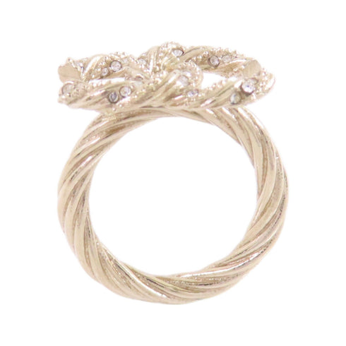 CHANEL CC Ring US#5 B13P Metal Rhinestone