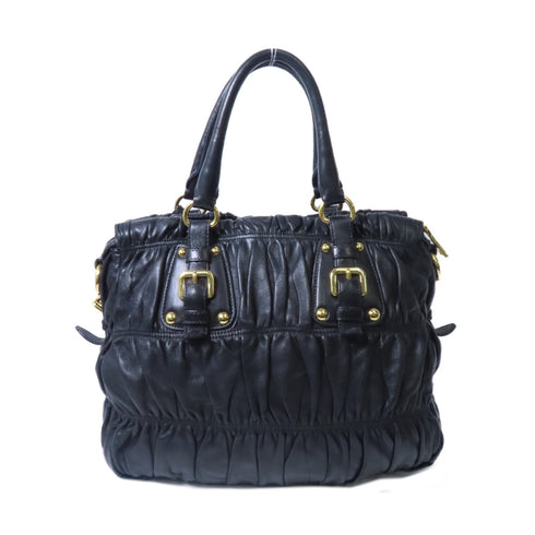 PRADA GHW Gaufre Tote Bag BN1336 Nappa Leather Black