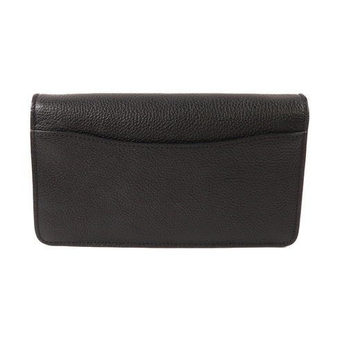 COACH GHW Chain Shoulder Bag CE772 Calfskin Leather Black