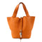 HERMES PHW Picotin MM Tote Bag Taurillon Clemence Leather Orange