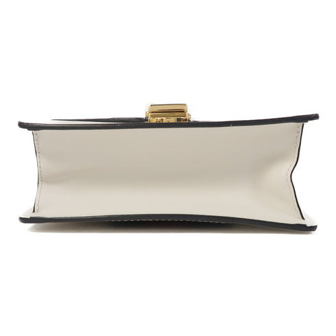 GUCCI GG Sylvie Chain Shoulder Bag 431666 Calfskin Leather White