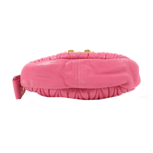 Miu Miu GHW 2 Way Shoulder Bag Handbag Lambskin Leather Pink v1