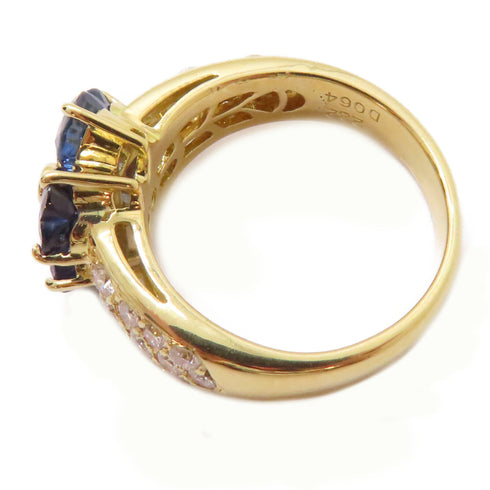 FINE JEWELRY 2.32ct Sapphire 0.64ct Diamond Ring 18K Yellow Gold US#5.75
