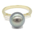 TASAKI Black Pearl Diamond Ring 18K Yellow Gold US#5.25