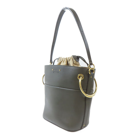 Chloe GHW Shoulder Bag 2Way Handbag Calfskin Leather CHC 8AS126 H1Z 001 Grey