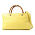 GUCCI GG Bamboo 2 Way Shoulder Bag Leather Yellow 323660