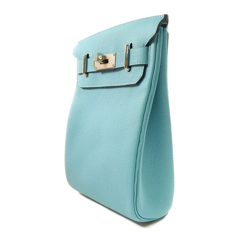 HERMES PHW Hac A Dos PM Rucksack Bag Togo Leather Noir Bleu Du Nord