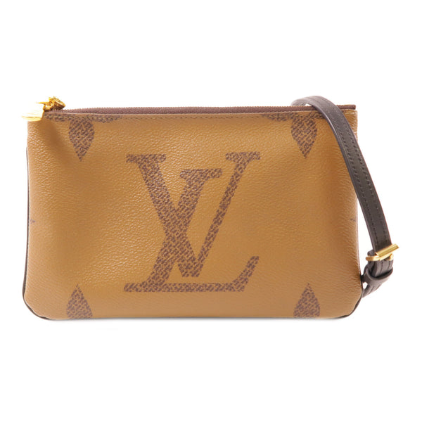 LOUIS VUITTON LV GHW Double Zip Pochette Shoulder Bag M69203 Monogram Brown