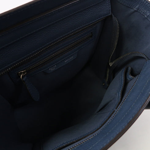 CELINE SHW Luggage Handbag Calfskin Leather Blue v1