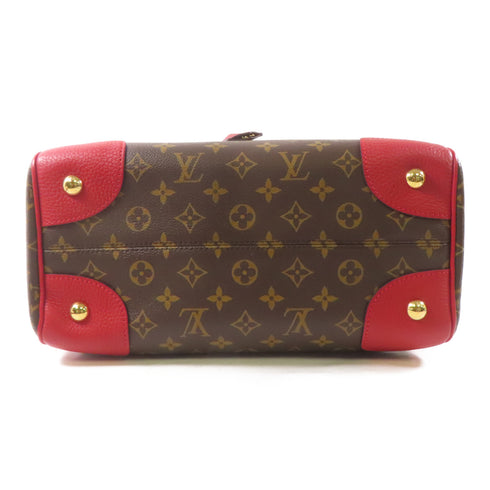 LOUIS VUITTON LV GHW Retiro 2 Way Shoulder Handbag M40546 Monogram Brown Red