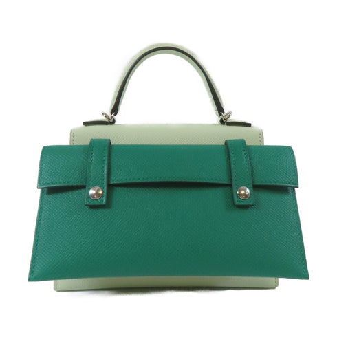 HERMES PHW Kelly Doll 2 Way Shoulder Handbag Veau Epsom Leather Vert Fizz Green