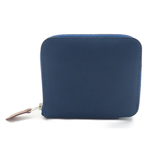 HERMES PHW Silk In Wallet Epsom Leather Navy