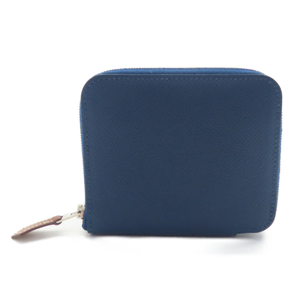 HERMES PHW Silk In Wallet Epsom Leather Navy