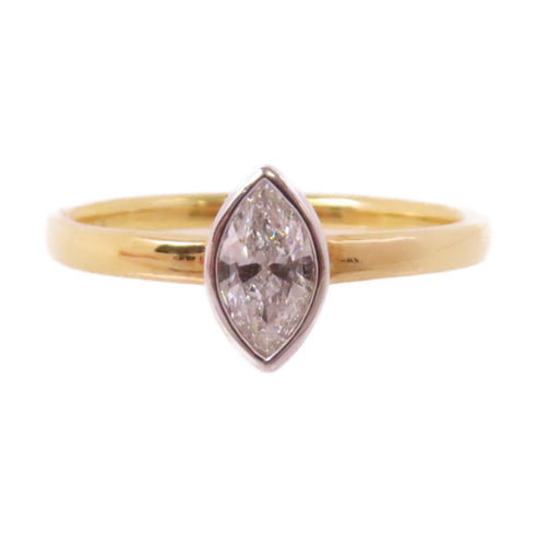 FINE JEWELRY 0.31ct Diamond Ring US#6.5 18K Yellow Gold PT950 Platinum