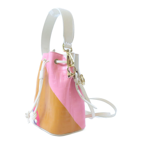 FENDI Mon Tresor 2 Way Bag 8BS010 AJSI F1HDR Calfskin Leather White/Pink/Brown