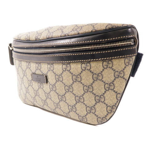 GUCCI GG SHW Waist Bag 233269 Coated Canvas Navy/Beige