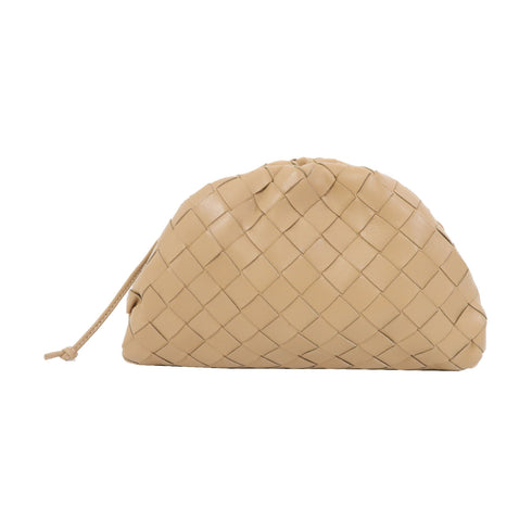 BOTTEGA VENETA BV Shoulder Bag Intrecciato Leather Beige