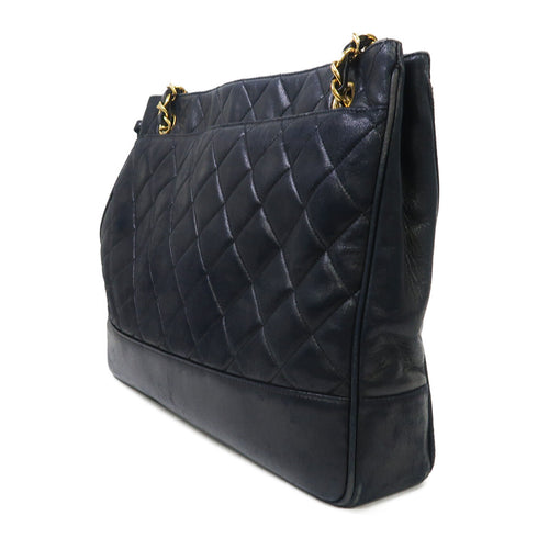 CHANEL CC Vintage Shoulder Bag Lambskin Leather Black