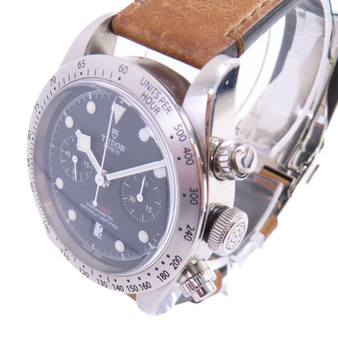 TUDOR Black Bay Automatic Watch Leather Belt Stainless Steel 79350 Black