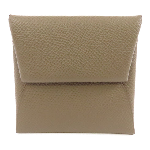 HERMES PHW Bastia Coins Coin Change Case Veau Epsom Leather Etoupe Gray