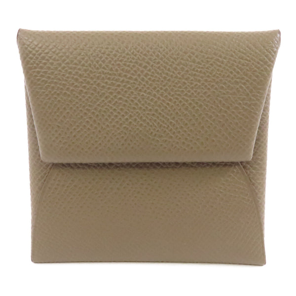 HERMES PHW Bastia Coins Coin Change Case Veau Epsom Leather Etoupe Gray