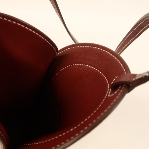 HERMES In The Loop Pouch Chevre Leather Rouge