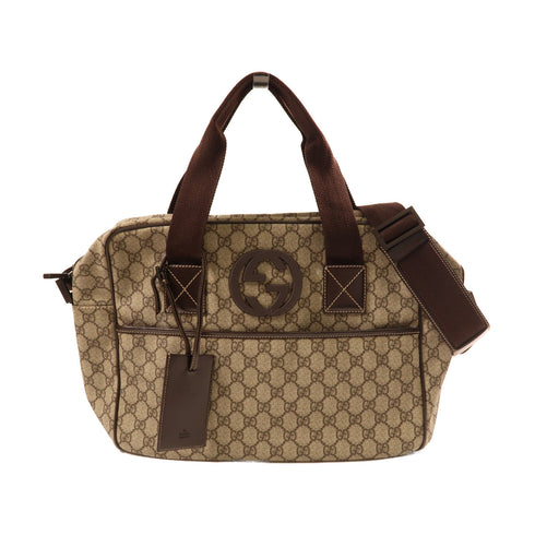 GUCCI GG 2 Way Shoulder Hand Bag PVC coated canvas 201851 Brown