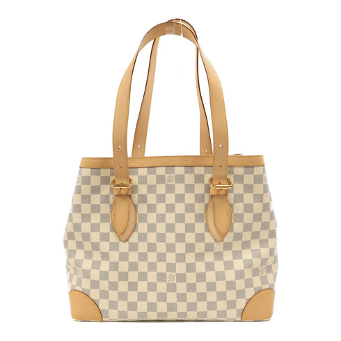 LOUIS VUITTON LV GHW Hampstead MM Handbag N51206 Damier Azur White