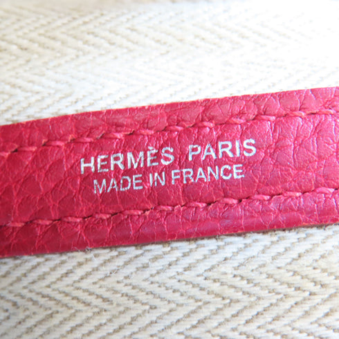 HERMES PHW Garden Party 36 Handbag Negonda Leather Rouge Red