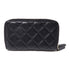 CHANEL CC GHW Zipper Wallet Lambskin Leather Black