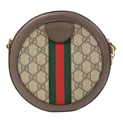GUCCI GG GHW Ophidia GG Chain Shoulder Bag 550618 Coated Canvas Brown