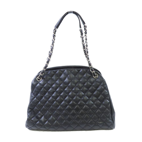 CHANEL Quilted SHW CC Chain Shoulder Bag Calfskin Leather Black