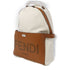 FENDI SHW Backpack Rucksack 7VZ053 AFBD Canvas Leather White Brown