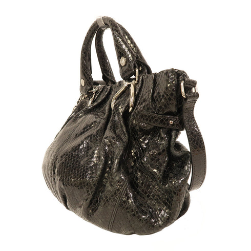 CELINE SHW 2 Way Shoulder Bag Handbag Calfskin Leather Black