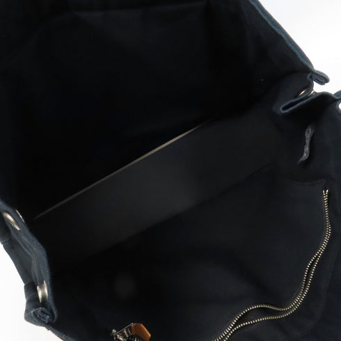 HERMES PHW Fourre-tout Handbag/Tote Bag Canvas Navy