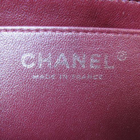 CHANEL Quilted CC SHW Classic Jumbo Shoulder Handbag Lambskin Leather Black