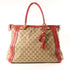 GUCCI GG GHW Shoulder Handbag 269946 Canvas Red Brown