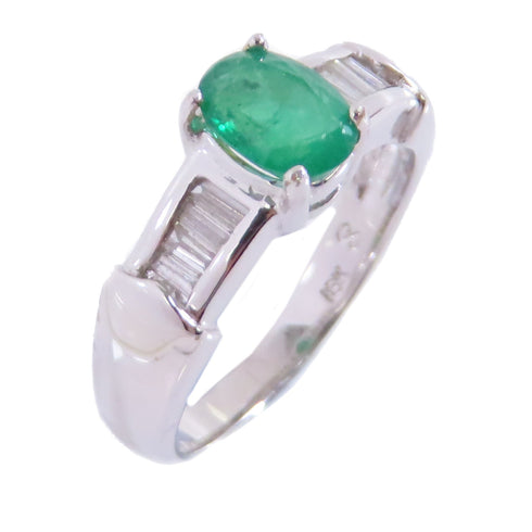 JEWELRY Emerald Ring US#4.75 18K White Gold
